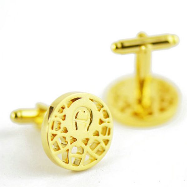 Sterling marca nobre colar corrente quadrado círculo camisa negócios pingentes pulseira caixa de jóias JeweledCuff links clássico francês abotoaduras selo cor personalizada unissex