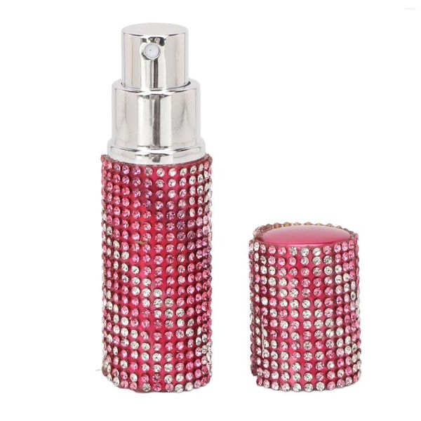 Garrafas de armazenamento Frasco atomizador de perfume portátil resistente a gotas decoração de strass 10ml recarregável para removedor de maquiagem