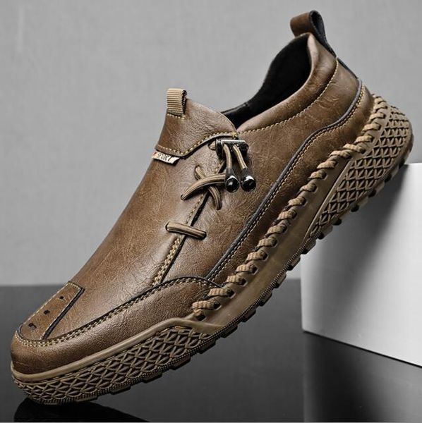 Sapatos Casuais Masculinos De Couro De Luxo Feitos À Mão Primavera Verão Respirável Confortável Sapatos Masculinos Estilo Britânico