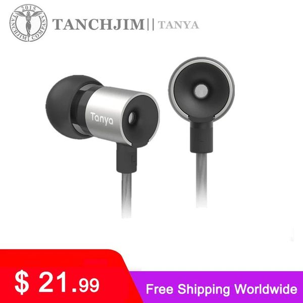 Fones de ouvido Tanchjim Tanya Fones de ouvido intra-auriculares Hifi Dynamic Music Sports Headsets Metal IEM Fones de ouvido Baixo pesado Microfone Fone de ouvido Oxygen Cora