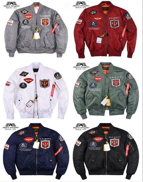 Addensare in inverno Nuovo Inverno Uomo/Donna Addensato Giacca Pilota di Volo MA1 Aviatore Baseball Air Force Giubbotti Tattico Militare Cargo Esercito Cappotto antivento