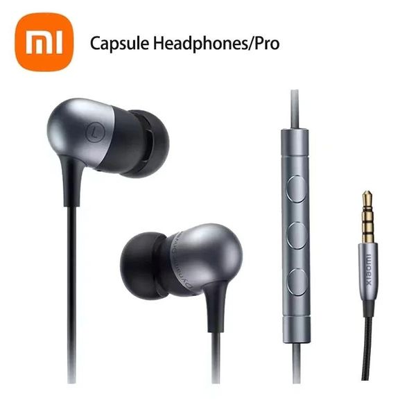 Fones de ouvido originais xiaomi mi inear cápsula híbrido pro hd com microfone com cancelamento de ruído mi fones de ouvido para telefones celulares huawei redmi4