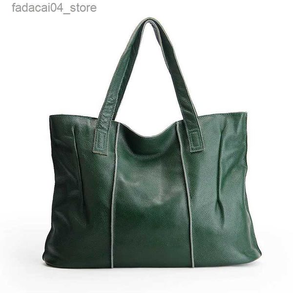 Borse Shopping Borsa da donna in vera pelle A4 Borsa da donna Shopping a tracolla Lady Apricot Nero Rosso Verde Blu Marrone Grande capacità M69316 Q240118