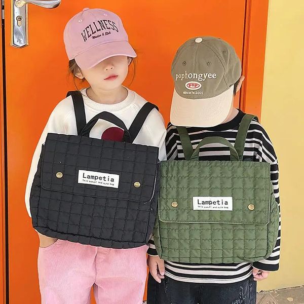 Mochila infantil para garotas para meninos, carta da moda, carregando mochilas, bolsas para crianças outono de inverno infantil bolsa