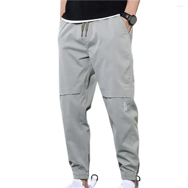 Мужские брюки 2024, эластичные узкие спортивные штаны-карго с множеством карманов, повседневные рабочие брюки для бега на открытом воздухе
