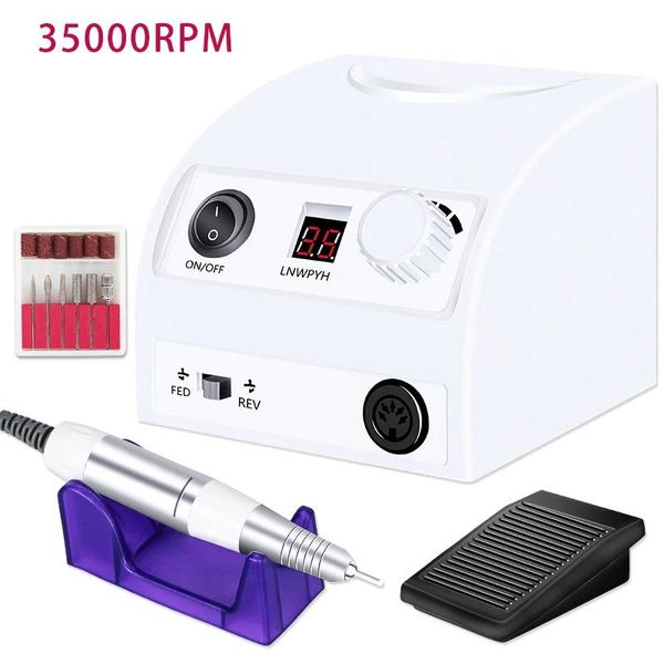 Trattamenti 35000rpm Trapano elettrico per unghie Hine Manicure Pedicure Lime Kit di strumenti Lucidatore per unghie Rettifica Vetri Hine per smalto gel