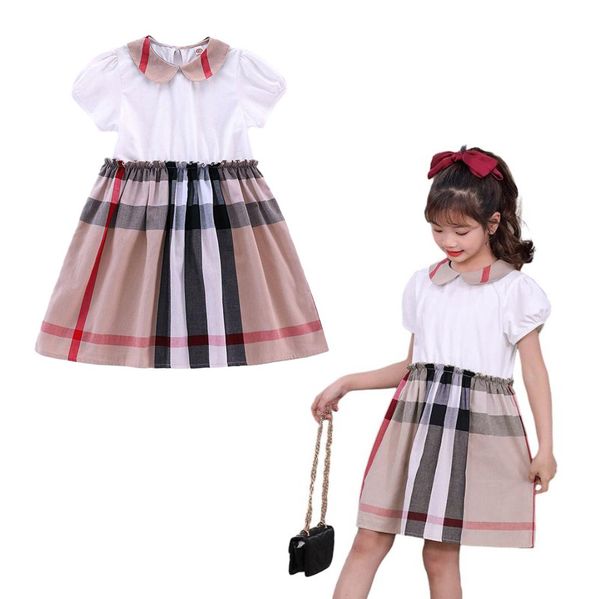 Bebê meninas vestido crianças roupas de grife bowknot manga curta plissado bebê camisa polo saia crianças roupas casuais