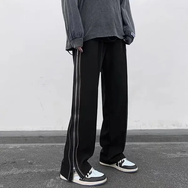 Мужские брюки на молнии Gaojie, американская уличная одежда, маленькие повседневные свободные широкие брюки на весну и осень, трек Y2K