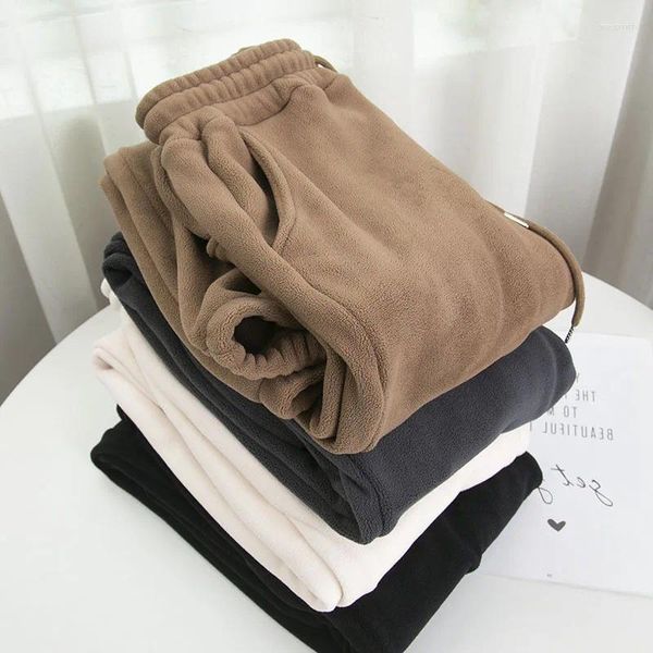 Pantaloni da donna Y2k Panno Morbido di Inverno Harem Donne Unisex Pantaloni Larghi Gamba Larga Pantaloni Della Tuta A Vita Alta Con Coulisse Comodo Dritto Baggy