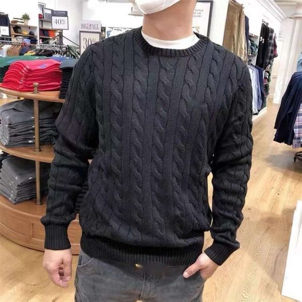 Erkek Sweaters Ücretsiz Gönderim 2024 Yeni Yüksek Kaliteli Mil Marka Marka Men's Twist Sweater Örgü Pamuk Kazak Jumper Külot Kazak Küçük Oyun