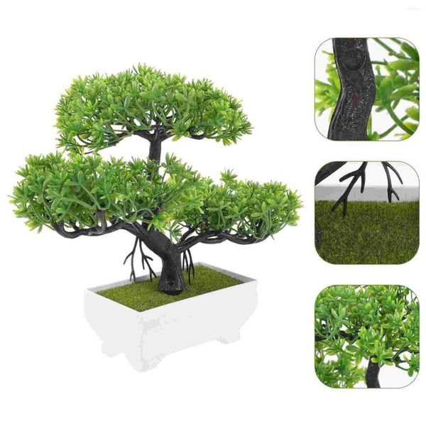 Fiori decorativi Simulazione albero bonsai Piante di pino di benvenuto Decorazioni finte Decorazioni da scrivania in plastica