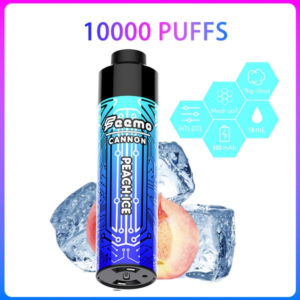 Origine Penna Vape usa e getta Dispositivo Big Cloud E Sigaretta Puff 10000 Flusso d'aria ricaricabile Regolabile Bobina a rete 18ML Dispositivo da 0,5ohm Scatola Vape Magazzino locale UE USA