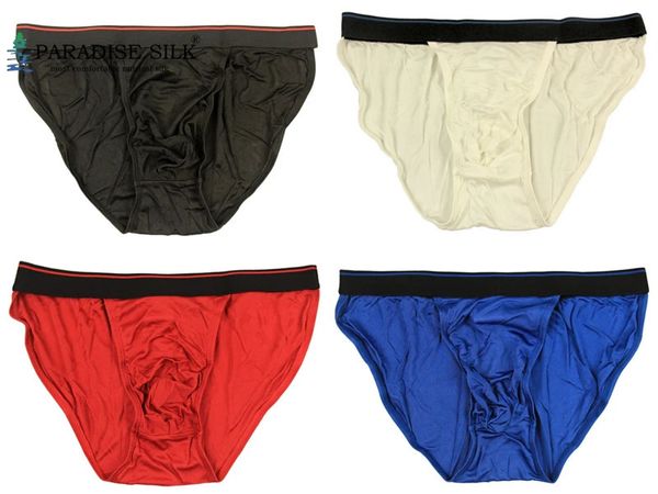 Herren-Unterwäsche-Slips, 4 Paar, sexy 100-Naturseide-Strick-Slip, Herren-String-Bikini, für Größe US S M L XL XXL 240117