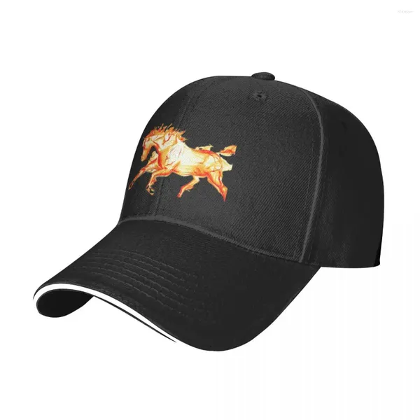 Cappellini da baseball Flame Horse Berretto da baseball regolabile unisex Cappello sportivo alla moda Cappelli da ballo di strada neri con snapback da donna di alta qualità