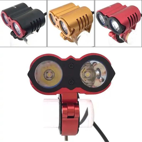 WasaFire Mountainbike-Licht 2x XML T6 LED-Fahrradlicht Vordere Taschenlampe 7000lm Lampe Wasserdicht Lanterna Taschenlampe Fahrradscheinwerfer Lichter