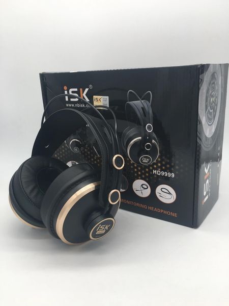 Fones de ouvido originais isk hd9999 hd monitor fone de ouvido totalmente fechado monitoramento dj/mixagem de áudio/estúdio de gravação fone de ouvido