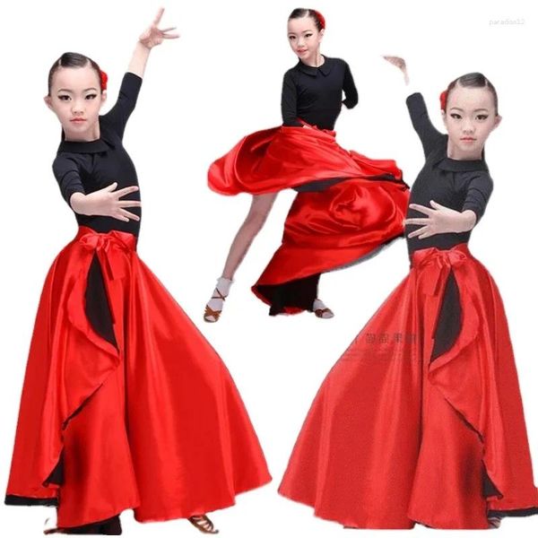 Bühnenkleidung Spanisches Stierkampf-Tanzkleid Accesorios Flamenca-Kostüm Danse Ballroom Standard Damen