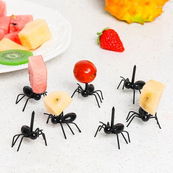 Garfos 12pcs formigas movem casa garfo de frutas criativa diversão festa série bolo tratar suprimentos de cozinha decorações de mesa