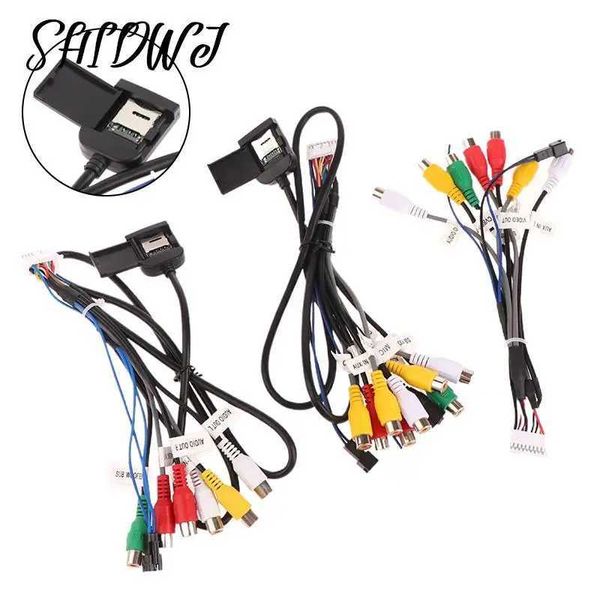 20 P Fiş Araç Stereo Radyo RCA Çıkışı Aux Tel Kent Kablo Kablo Bağlantı Bağdaştırıcısı Subwoofer Kablosu 4G SIM Kart Yuvası Araba Radyo Kablosu