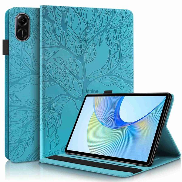 Tablet PC Casos Sacos Em Relevo Flip Capa De Couro Para Honor Pad X9 X8 Pro 11.5 2023 Slot Para Cartão Alça De Mão Caneta Bolsa À Prova De Choque Tablet Capa Protetora YQ240118