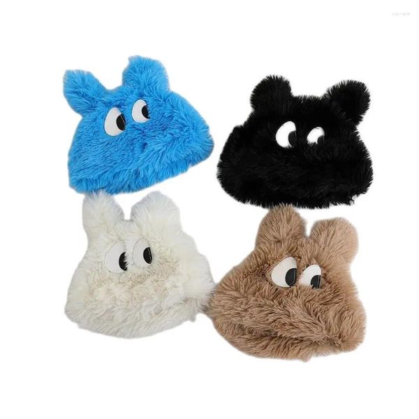 Berets Doit Chapéu de Inverno de Pelúcia para Crianças Menina Gorros Desenhos Animados Cão Criança Orelhas Longas Beanie Chapéus Quentes Meninos Earflap Caps