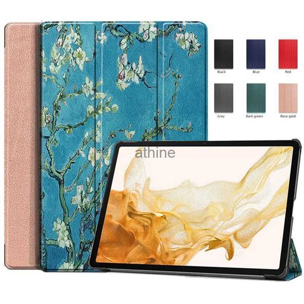 Custodie per tablet PC Borse Funda Tablet per Samsung Galaxy Tab S8 SM X700 S8 S9 Plus X800 S7 FE Plus 12.4 T730 T870 T970 X810 Cover posteriore rigida Auto Wake YQ240118