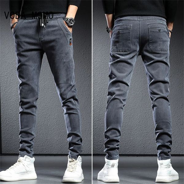 Весна-лето, черные, серые джинсы-карго, мужские уличные джинсовые брюки-джоггеры, мешковатые джинсы-шаровары, брюки-карго, мужские джинсы 240117