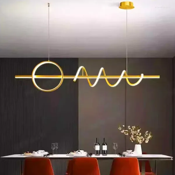 Lâmpadas pendentes espiral tira restaurante lustre de alumínio moderno simples luxuoso nórdico comida pendurado barra designer lâmpada decoração iluminação