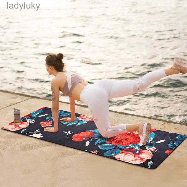 Tapetes de ioga com impressão de flores Tapete de camurça para ioga 6 mm de espessura Eco-friendly antiderrapante Hot Yoga Melhor tapete de ioga SBS Pilates Mats Fitness MattressL240118