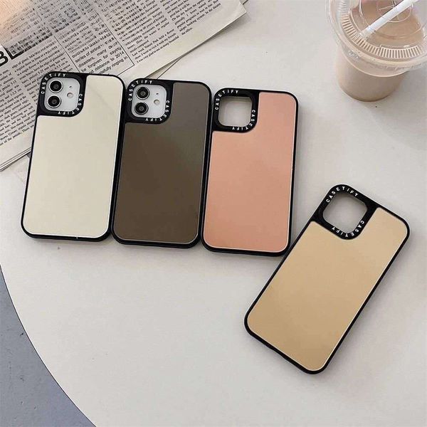 Casetify capas de telefone de espelho de vaidade de cor sólida para iphone 14 13 12 11 pro max mini xr xs max