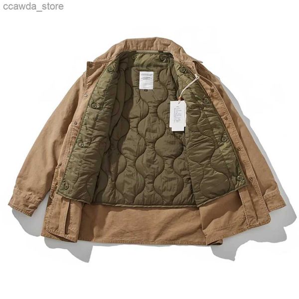 Parka in piumino da uomo Fodera interna staccabile elegante cappotto in cotone Maschio May Khaki vintage pesante giacca autunnale e invernale Q240118