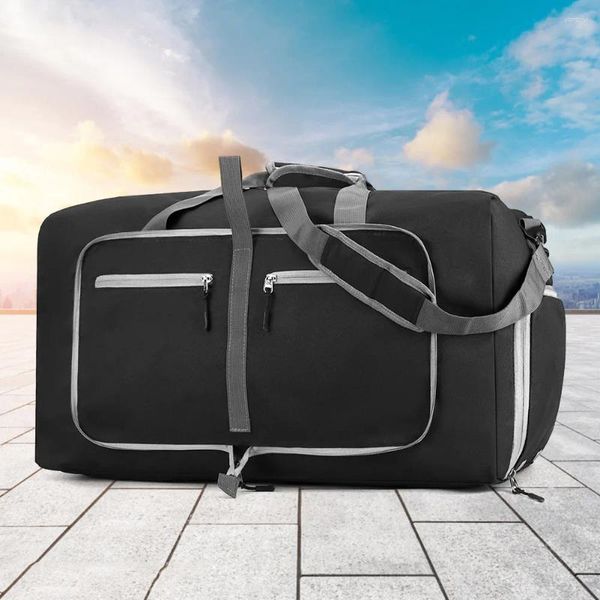 Duffel Bags Bolsa de viagem dobrável com compartimento para sapatos e alça ajustável Grande Weekender para homens e mulheres