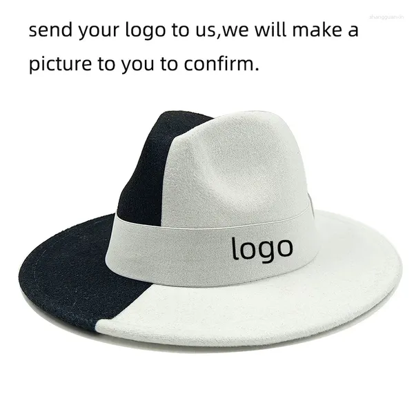 Berretti Accessori per cappelli Stampa logo Fedora personalizzata Fettuccia elastica color caramello Feltro jazz