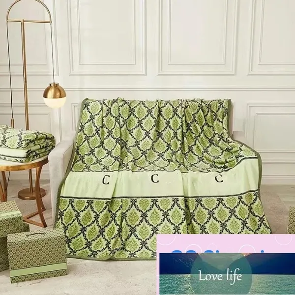 Одеяло 150 х 200 см, зеленое сетчатое кружевное одеяло с буквенным логотипом, офисное одеяло для сна, зимнее и теплое фланелевое дорожное одеяло, оптовая продажа