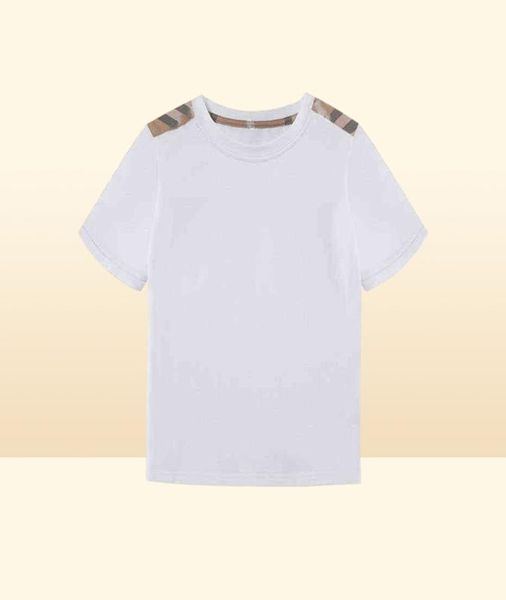 Yürümeye başlayan çocuklar yaz beyaz tişörtleri kızlar için çocuk tasarımcısı marka butik çocuklar giyim toptan lüks üst kıyafetler AA2203164912580