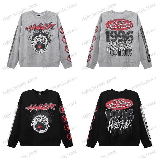 Hoodies dos homens moletom inverno hellstar homens mulheres estilos camisola hip-hop puro algodão personalizado grande boca carta impressão t240118