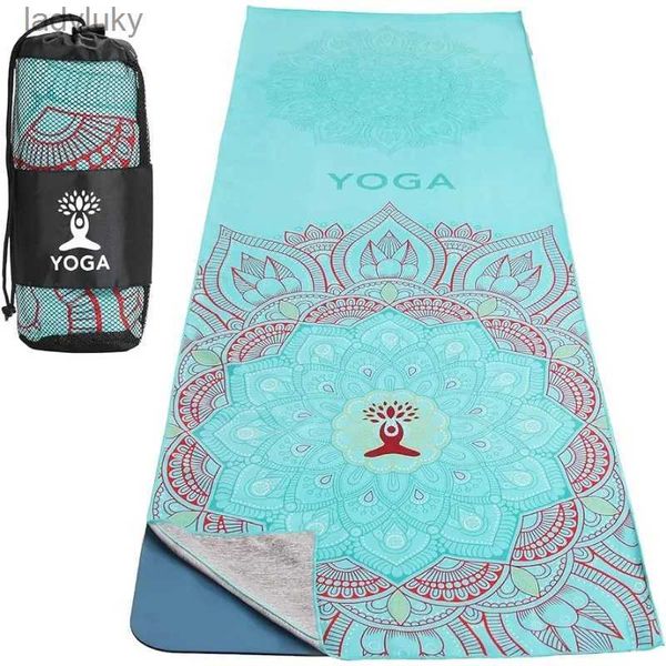Yogamatten, faltbares, rutschfestes Yogamatten-Handtuch, Yoga-Handtücher für alle Yoga-Aktivitäten, Mikrofaser, super saugfähig, rutschfest, Pilates- und Yoga-Ausrüstung, L240118