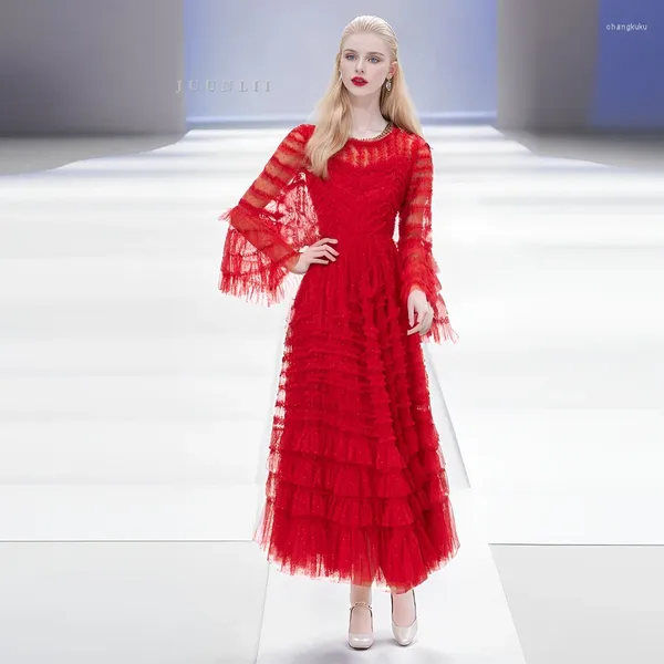 Vestidos casuais socialite temperamento francês noiva vestido vermelho para mulheres outono inverno 2024 deslumbrante emagrecimento fada