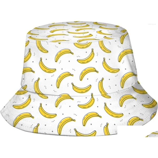 Berets Banana Eimer Hut für Frauen Männer Drucken Sommer Fischer Reise Strand Hüte Packbare Outdoor Sun Cap Drop Lieferung Dhh5G