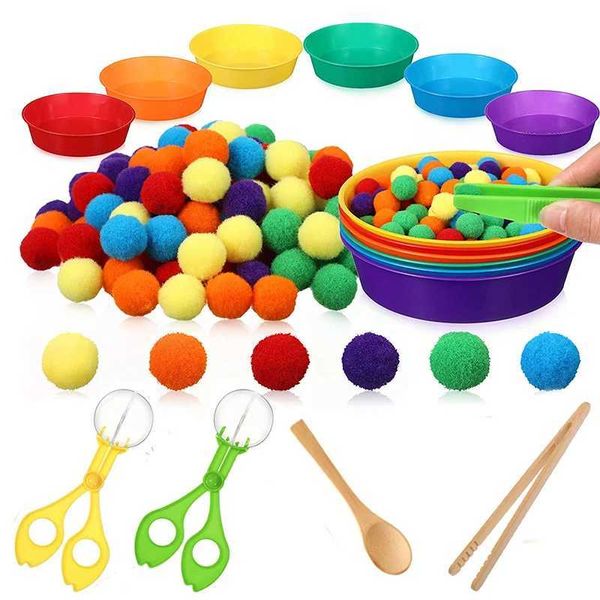 Brinquedos de Inteligência Arco-íris Contando Bolas Brinquedos Infantis Meia Recheio Copo Montessori Sensorial Brinquedos Pré-Escolares Atividades de Aprendizagem Jogo de Matemática 240118