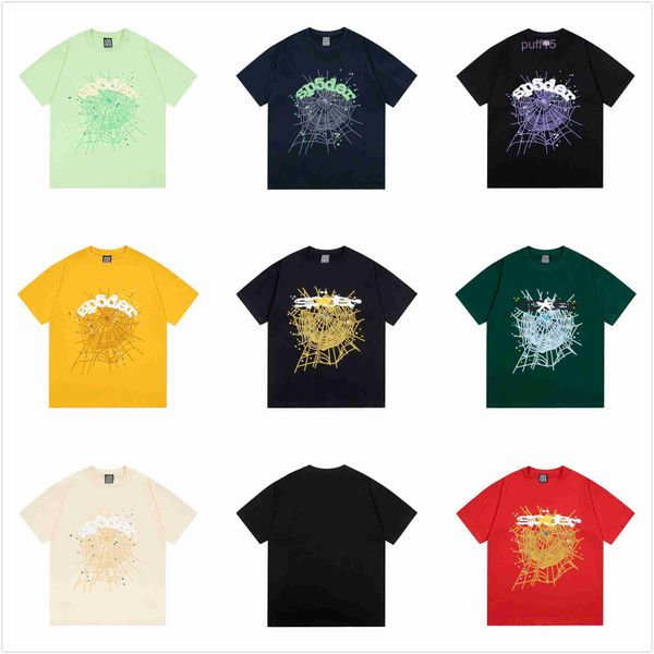 Designer-Herren-T-Shirt 555 Web-hängender Sterndruck, reine Baumwolle, Street-Hip-Hop, lässige Mode für Männer und Frauen IL35 CFLR