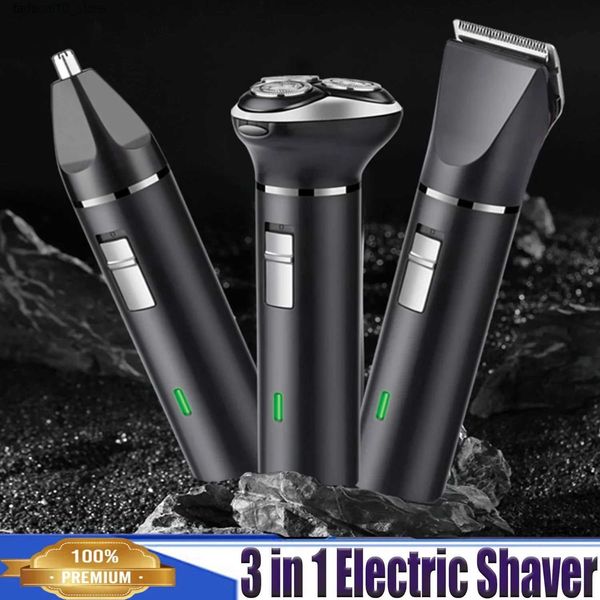 Barbeadores elétricos Razor3D 3 em 1 Máquina de cortar cabeloUSB recarregável Electric ShaverHair Trimmer para barba corte de cabelo nariz axila perna para homens mulheres q240119