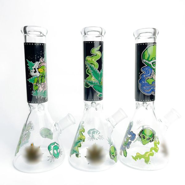 4mm de Espessura Luminus Decal Beaker Bong 9.8 