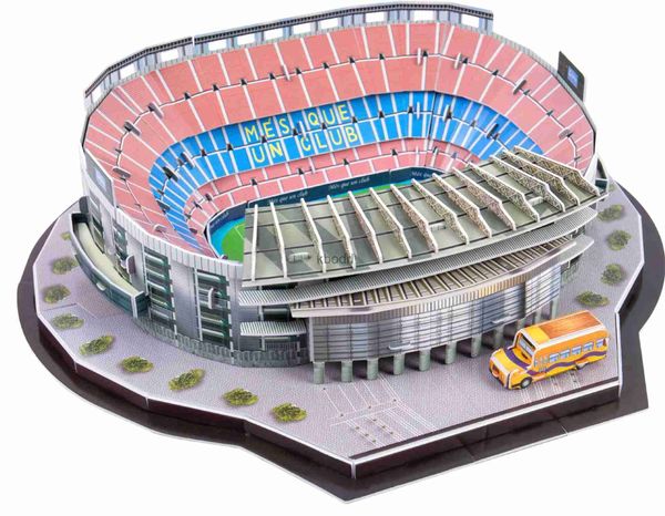 Ferramentas de artesanato Novo Jigsaw 3D Puzzle World Football Stadium Europeu Playground Montado Modelo de Construção Puzzle Brinquedos Adultos YQ240119