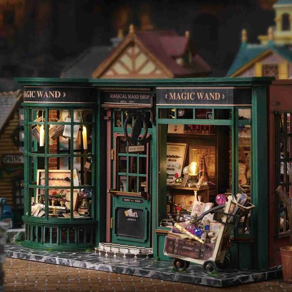 Sanat ve El Sanatları diy Magic House Model Ahşap Puzzle Minyatür Dollhouse Kitleri Mobilya Işıkları Bebek Evleri Oyuncak Yetişkinler için Doğum Günü Hediyeleri YQ240119