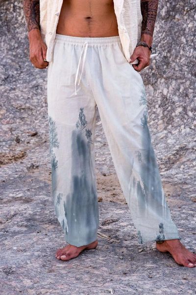 Pantaloni da uomo Pantaloni da uomo Casual 2024 Cravatta a vita media Allentato Traspirante Dritto Spiaggia Sottile Yoga ad asciugatura rapida