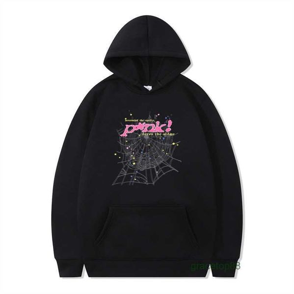 Felpa con cappuccio da uomo Spider Web Designer Sp5der Felpe con cappuccio da donna Moda 55555 Felpe Autunno Inverno Young Thug Star Stesso maglione rosa X5mp