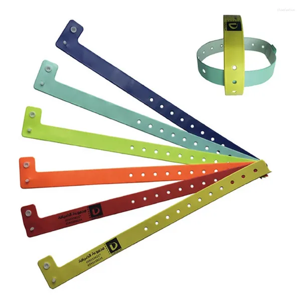 Braccialetti/braccialetti in materiale PVC a forma di L da 200 pezzi per eventi Festival
