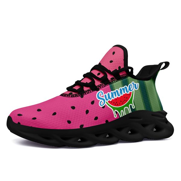 Coolcustomize individuelle Sommer-Wassermelone-Zitrone-Frucht, leichter, atmungsaktiver Paar-Sneaker, Schnür-Druck, eigenes Logo-Design, Dropshipping, Laufen, Tennis, Wanderschuhe