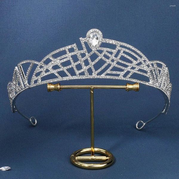 Fermagli per capelli Principessa per adulti Corona con strass Copricapo Donna Scintillante Goccia Ornamenti per spettacoli per balli in maschera Banchetti Cosplay